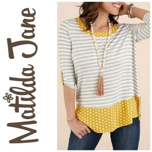 Matilda Jane Oracle Tunic Top Stripes & Polka Dots